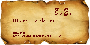 Blaho Erzsébet névjegykártya